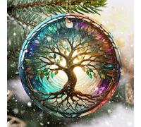 Décoration d'arbre de vie en céramique teintée - Ornements d'arbre de vie - Décorations de Noël - Décorations de Noël - Décoration d'arbre de vie pour bureau, chambre, maison - Idées cadeaux de