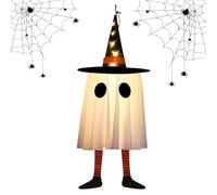 Décoration d'arbre d'Halloween - Pendentif fantômes effrayants avec lumière pour entrées - Décoration effrayante pour jardin, terrasse, cour, fenêtre et porte d'entrée