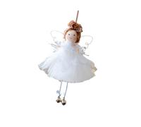 Décoration d'arbre en forme de figurine de 17 x 12 cm, décoration de vacances avec dessus à boucle et jupe en maille pour intérieur saisonnier, décoration saisonnière, décoration d'arbre de Noël, jupe