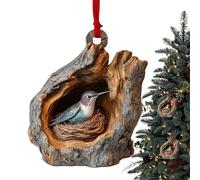Décoration d'arbre - Pendentif animal - Trou - Décoration de Noël pour arbre - 2D - Pendentif en acrylique plat - Figurine décorative pour la maison saisonnière - Style ferme - Amoureux