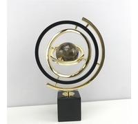 Décoration d'art Abstrait Moderne de Globe d'or, Support en Métal En or et Noir, Pièces de Décoration Intérieure Métal Abstrait Pour (Globe de Marbre)