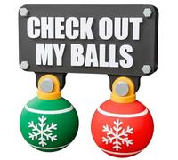 Décoration d'attelage de Noël Humoristique « Regardez Mes Boules », Ornement d'attelage sur Le thème de Noël, Cache-attelage pivotant pour remorque, Accessoire Festif et Original (1PC)