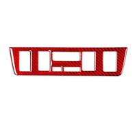 Décoration D'autocollant Voiture Autocollant Revêtement D'habillage Panneau Commande Climatisation Console Centrale Fibe Carbone Pour BMW X5 E53 2000-2006(Red 6)