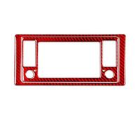 Décoration D'autocollant Voiture Autocollant Revêtement D'habillage Panneau Commande Climatisation Console Centrale Fibe Carbone Pour BMW X5 E53 2000-2006(Red 4)