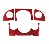 Décoration D'autocollant Voiture Pour Mini Pour Cooper Pour Trappe One R50 R53 2002-2004 Ensemble Sortie Air Tableau Bord En Fiber Carbone Autocollants Décoratifs(Red RHD)