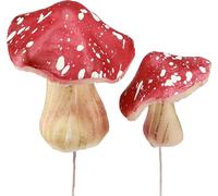 Décoration d'automne Hippocampes artificielles rouges sur fil 5,5/8cm Set de 12 pour décoration de table, DIY et art floral