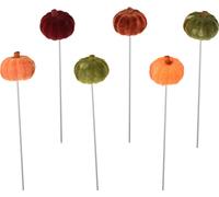 Décoration d'automne Mini citrouille sur tige 6 couleurs Ø4cm 18 pcs DIY