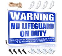 Décoration d'automne pour décoration d'intérieur - Avertissement « No Lifeguard On Duty Must Have Rustic Style Art For Crossing » (20 x 30 cm)