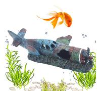 Décoration d'avion de chasse, accessoires d'aquarium, jouets d'aquarium, décorations d'aquarium créatives | Décoration 'Aquarium des ruines sous-marines | Ornements multifonctionnels pour AC
