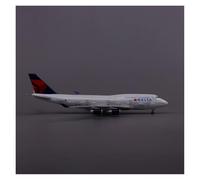 Décoration d'avion Delta De 47 Cm pour Avion De Passagers B747-400 avec Roues Et Lumières pour Les Passionnés D'Aviation(with Light)