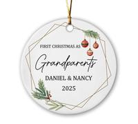 Décoration de 1er Noël pour grands-parents, décoration personnalisée pour le premier Noël en tant que grands-parents avec noms, décoration personnalisée en céramique pour grand-mère et grand-père