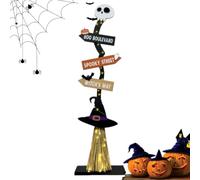 Décoration de balai d'Halloween | Décorations d'Halloween en bois éclairées | Panneau lumineux en forme de balai de sorcière | Pour maison, jardin, cour, terrasse, trottoir, salon, intérieur et