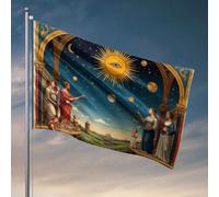 Décoration de bar d'arrière-cour Un groupe de femmes debout sous une arche, regardant les corps célestes dans le ciel nocturne. Drapeaux amusants pour décoration de chambre à coucher pour hommes (60 x