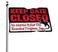 Décoration de bar de sport avec inscription « Keep Gate Closed No Matter What The Bearded Dragons Say » - Décoration d'été amusante pour la maison (152 x 244 cm)