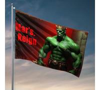 Décoration de bar de sport Green Giant's Mighty Reign : A Visual Spectacle Flag Men Stuff Panneau de bienvenue pour porche debout (30 x 45 cm)