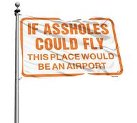 Décoration de bar de sport If Assholes Could Fly This Place Would Be An Airport Flag Cool Decor for Guys Room Bedroom Door Decor (30 x 45 cm)