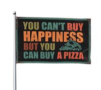 Décoration de bar de sport « You Can'T Buy Happiness But You Can Buy A Pizza Flag Cool Stuff For Boys Backyard Decor » (30 x 45 cm)