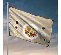 Décoration de bar en plein air classique pour petit déjeuner anglais : un drapeau traditionnel pour commencer la journée pour décoration de porte de chambre (30 x 45 cm)