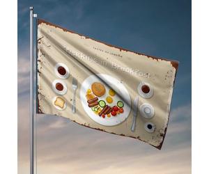 Décoration de bar en plein air classique pour petit déjeuner anglais : un drapeau traditionnel pour commencer la journée pour décoration de porte de chambre (152 x 244 cm)