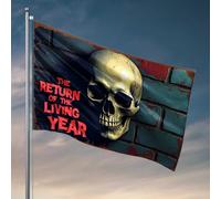Décoration de bar en plein air The Return Of The Living Year : A Spooky Skull Poster Drapeaux Fun Flags For College Dorm (60 x 90 cm)