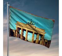 Décoration de bar extérieure Porte de Brandebourg : un monument à l'histoire et à l'unité Drapeaux amusants pour dortoir universitaire (30 x 45 cm)
