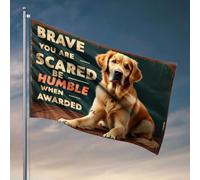 Décoration de bar Man Cave Brave, Scared Yet Humble. Drapeau pour chambre de garçon (60 x 90 cm)
