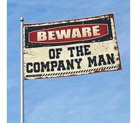 Décoration de bar pour arrière-cour Beware Of The Company Man Drapeau Décoration de jardin Accessoires de bar (152 x 244 cm)