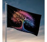 Décoration de bar pour la maison, arbre de vie arc-en-ciel : symbole d'unité et de diversité, drapeau pour adolescents, articles de salle de bain (120 x 180 cm)