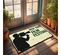 Décoration de bar pour la maison Festival du film de New York : Capturer l'esprit du cinéma paillasson décoration d'entrée sous-sol (40 x 60 cm)