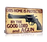 Décoration de bar pour la sécurité de la maison : panneau en étain Lord And Gun - Panneau extérieur et décoration amusante - Panneau de bière (30 x 40 cm)