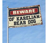 Décoration de bar sportive Beware of Karelian Bear Dog Flag Funny Dortoir Décoration d'été pour la maison (152 x 244 cm)