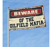 Décoration de bar sportive « Beware of the Oilfield Mafia » - Accessoire cool pour garçons - Décoration de jardin (30 x 45 cm)