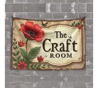 Décoration de bar vintage The Craft Room Signage Tapisserie drôle Décor extérieur drôle Décor pour bar (75 x 100 cm)