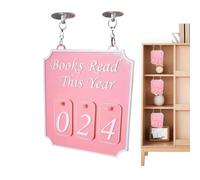 Décoration de bibliothèque, 11,4 x 12,7 x 0,9 cm, avec compteur de livres, décoration moderne, livres modernes cette année jusqu'à 999, pour hommes, bureau, bibliothèque, femme, maison, lecteur, salon