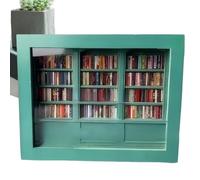 Décoration de bibliothèque miniature - Décoration de bibliothèque miniature en bois, statue littéraire apaisante pour garçons, adolescents, filles, adultes, étudiants, amateurs de livres