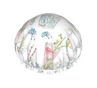 Décoration De Boisson Style Aquarelle Bonnet De Douche Pour Femme Douce Bonnet De Bain Lavable Charlotte Cheveux Pour Spa Hôtel Soins Capillaires