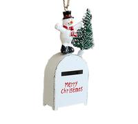 Décoration de boîte aux lettres | Ornements d'arbre | Lettres au Père Noël à suspendre | Boîte aux lettres en fer | Petite boîte aux lettres | Décoration de Noël vintage pour sapin
