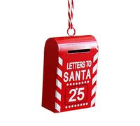 Décoration de boîte aux lettres | Ornements d'arbre | Lettres au Père Noël à suspendre | Boîte aux lettres en fer | Petite boîte aux lettres | Décoration de Noël vintage pour sapin