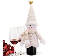 Décoration de bouteille de Noël | *1 couvercle de bouteille de vin design poupée | 18 x 6 x 39 cm Emballage cadeau réutilisable pour décoration de table, fête ou célébration, drôle et festif, sac de