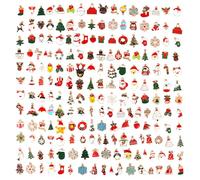 Décoration de bracelet à breloques de Noël : lot de 200 pièces en métal coloré pour la fabrication de bijoux, colliers et boucles d'oreilles mignonnes de Noël