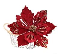 Décoration de Branche Creuse pour Fêtes 27cm(red) | Finition peinte main, texture luxueuse, détails artistiques, attrait visuel festif, pour velours doux