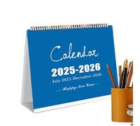Décoration de bureau à domicile | Calendrier 2025 | Pages de notes et de liste de contrôle | Calendrier de bureau debout 2025 - Calendrier coloré de juillet 2025 à décembre 2026