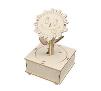 Décoration de bureau à énergie solaire en forme de tournesols - Outil interactif avec matériaux en bois naturel - Modèle de suivi automatique de la lumière