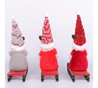 Décoration de bureau de Noël avec traîneau du Père Noël et sac de personne pour décoration de fenêtre saisonnière avec éléments en métal et bois (C)