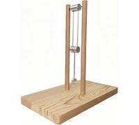 Décoration de Bureau en Bois : Double Pendule Chaos, Base 30 × 16 cm, Sculpture dénergie cinétique, à Monter soi-même ou à Assembler.