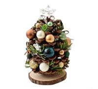 Décoration de bureau en forme de pomme de pin pour décoration de vacances, fabriquée à partir de bois avec un savoir-faire complexe, taille compacte qui s'adapte à n'importe quelle table ou espace de