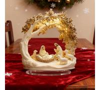 Décoration de bureau minimaliste for Noël, scène de la Nativité en acrylique 2D, ornement de table fin for la maison ou le bureau, décoration d'étagère de bureau chrétienne de Noël.(Colored--h)