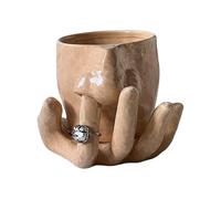 Décoration de bureau, objet décoratif, tasse à cure-nez unique pour la maison ou le bureau, design en céramique fantaisiste pour et rire Mqj622 (Khaki, 18CM)