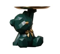 Décoration de bureau ours géométrique,boîte de rangement en résine,décor,artisanat d'entrée,bonbons,soleil,fournitures d'esprit ères officielles pour bureau,café - Type Dark Green