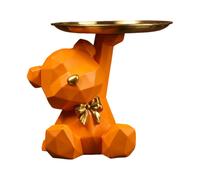 Décoration de bureau ours géométrique,boîte de rangement en résine,décor,artisanat d'entrée,bonbons,soleil,fournitures d'esprit ères officielles pour bureau,café - Type Orange